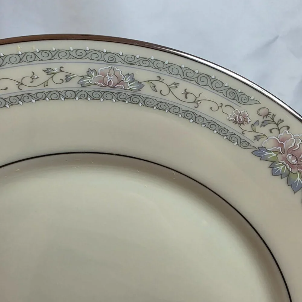 TWO Lenox Charleston Dinner Plate Pastel Floral Band Cosmopolitan Line